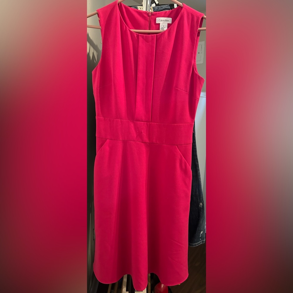 Calvin Klein hot pink knee high dress